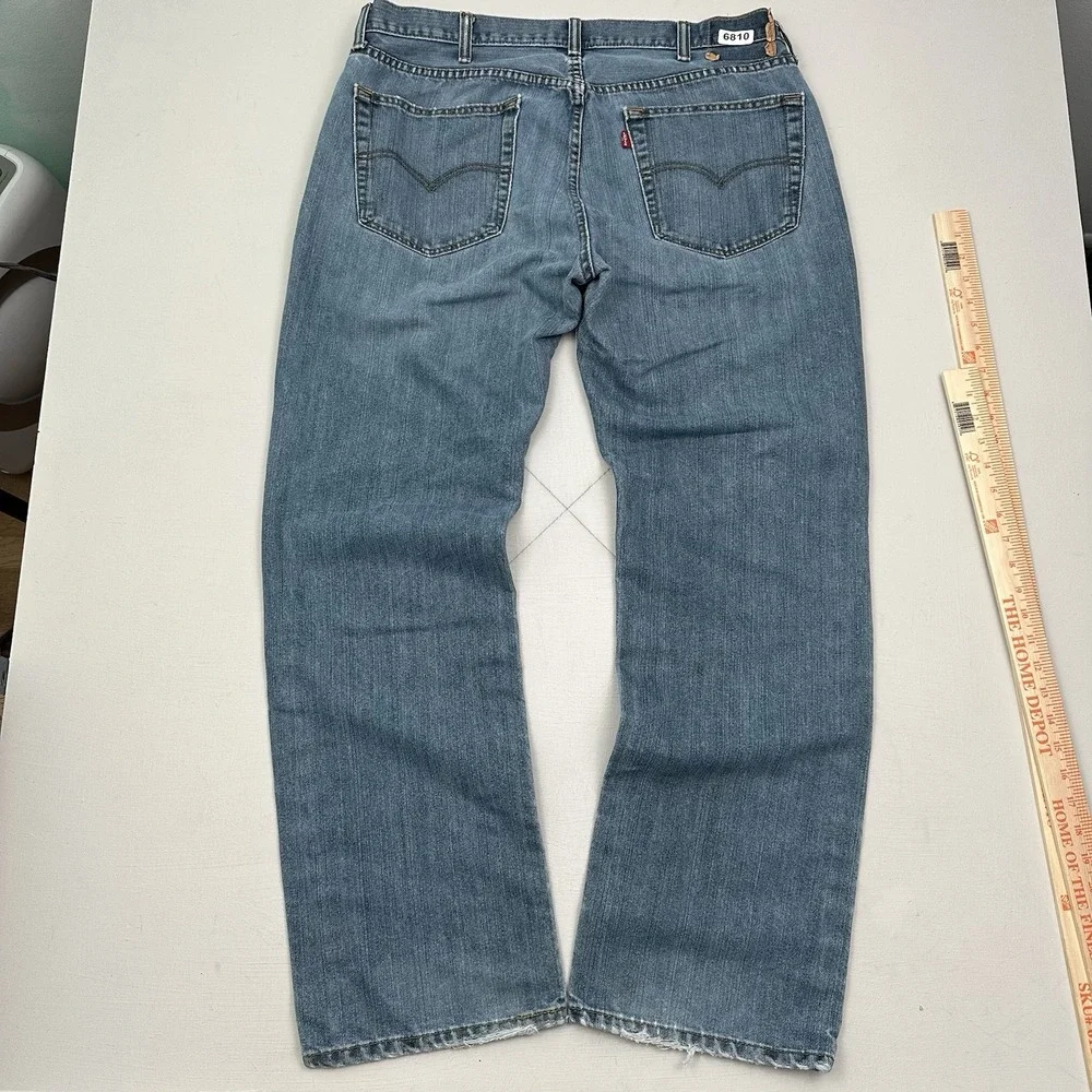 Levi’s 559 Relaxed Jeans Men Light 38x34 Blue Straight Distressed Denim Cotton